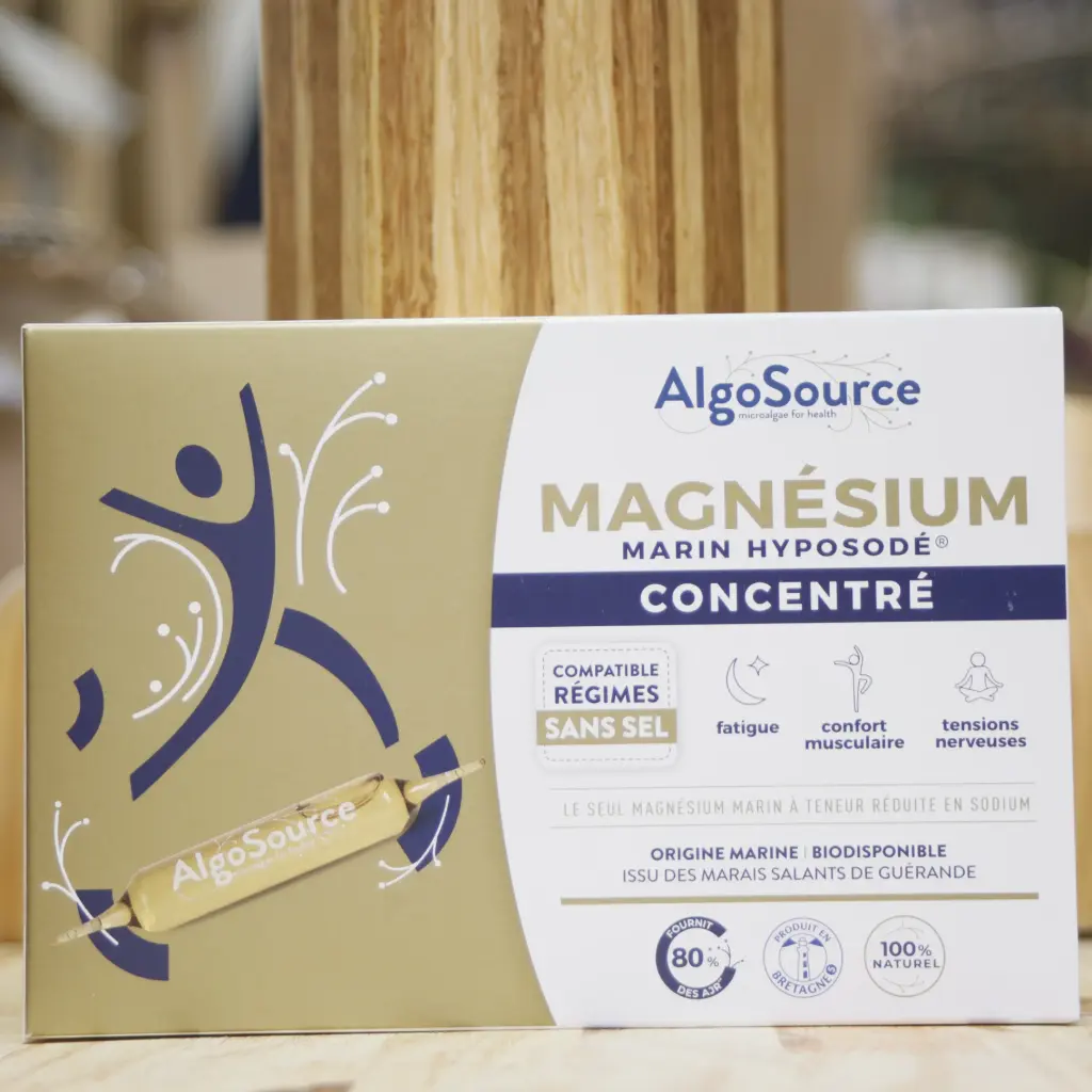 [ABMGC] MAGNÉSIUM CONCENTRÉ en 20 ampoules en 10 ml 80% apport jour AlgoSource