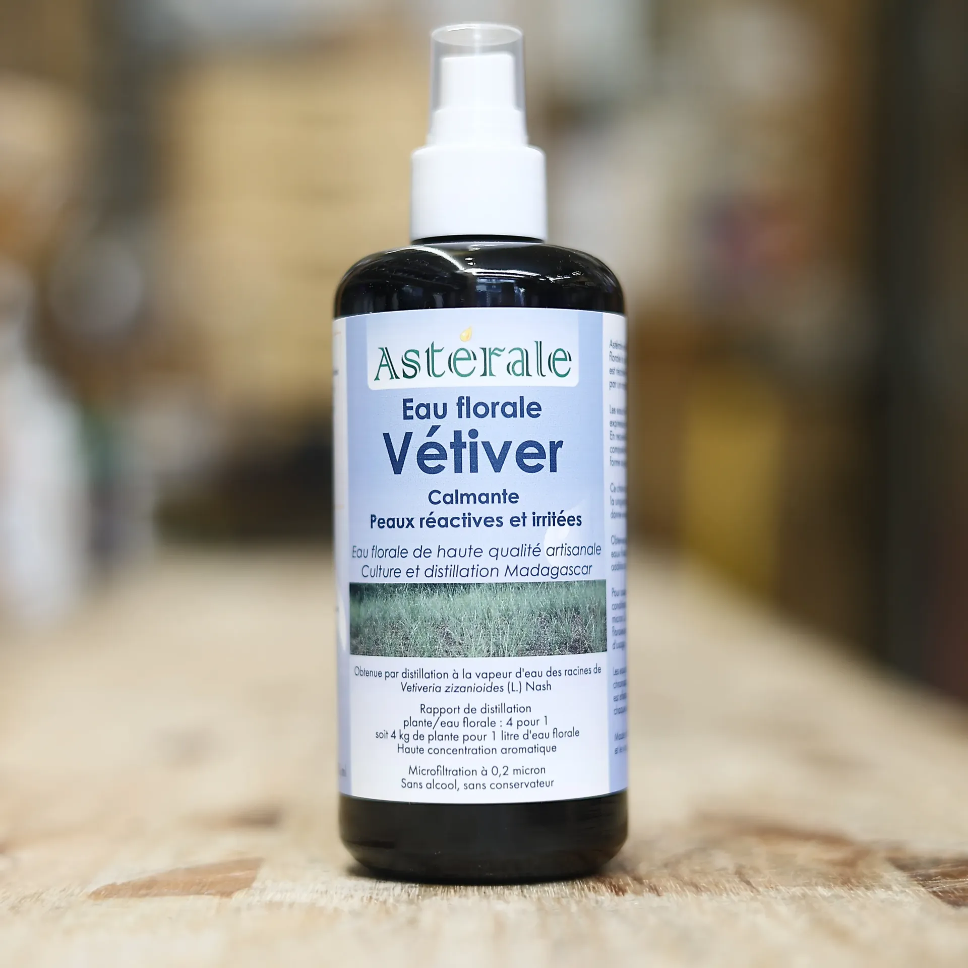 VÉTIVER en eau florale en 200 ml ASTÉRALE (vetiver)