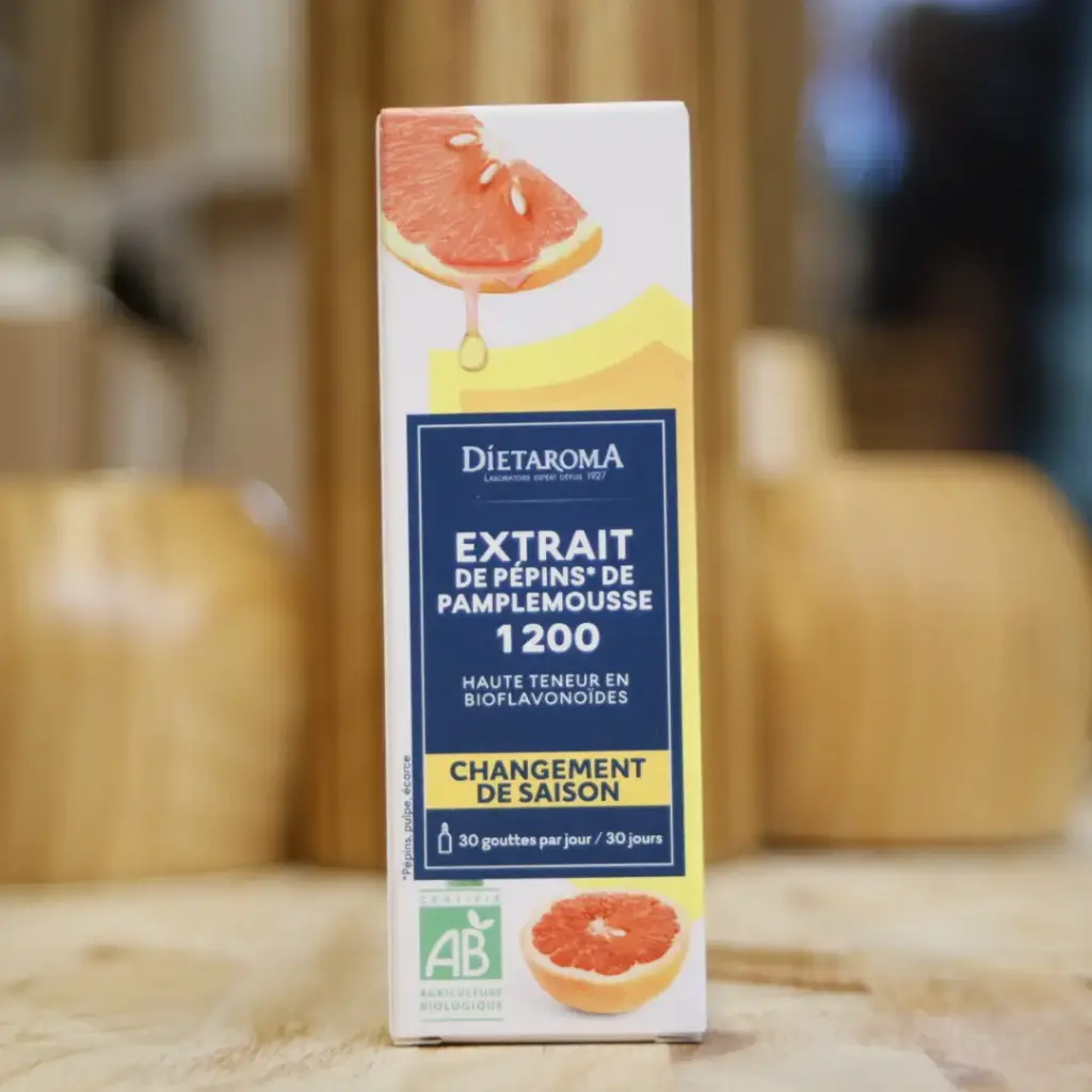 PÉPINS PAMPLEMOUSSE BIO en extrait en 50 ml en 1200 mg de bioflavonoïde par 100g DIETAROMA