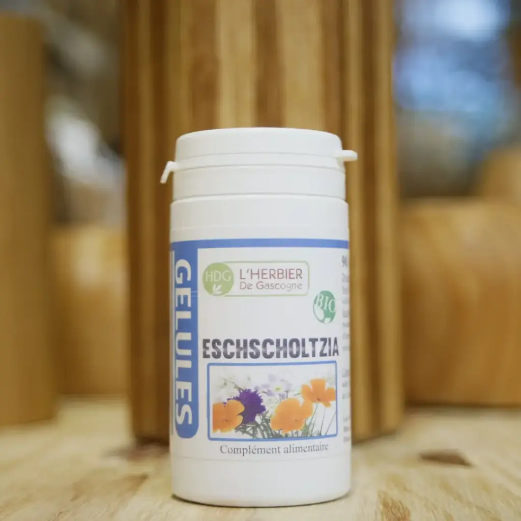 ESCHSCHOLTZIA BIO en 90 gélules végétales en 200 mg/gél Herbier de Gascogne