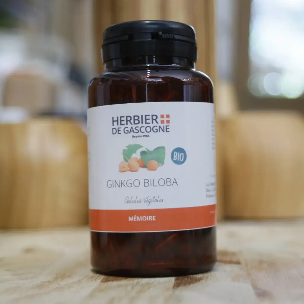 GINKGO BILOBA BIO en 200 gélules végétales en 250 mg/gél Herbier de Gascogne