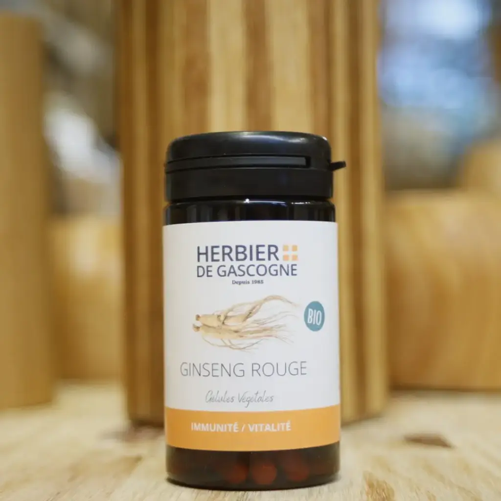 GINSENG Rouge BIO en 90 gélules végétales en 320 mg/gél Herbier de Gascogne