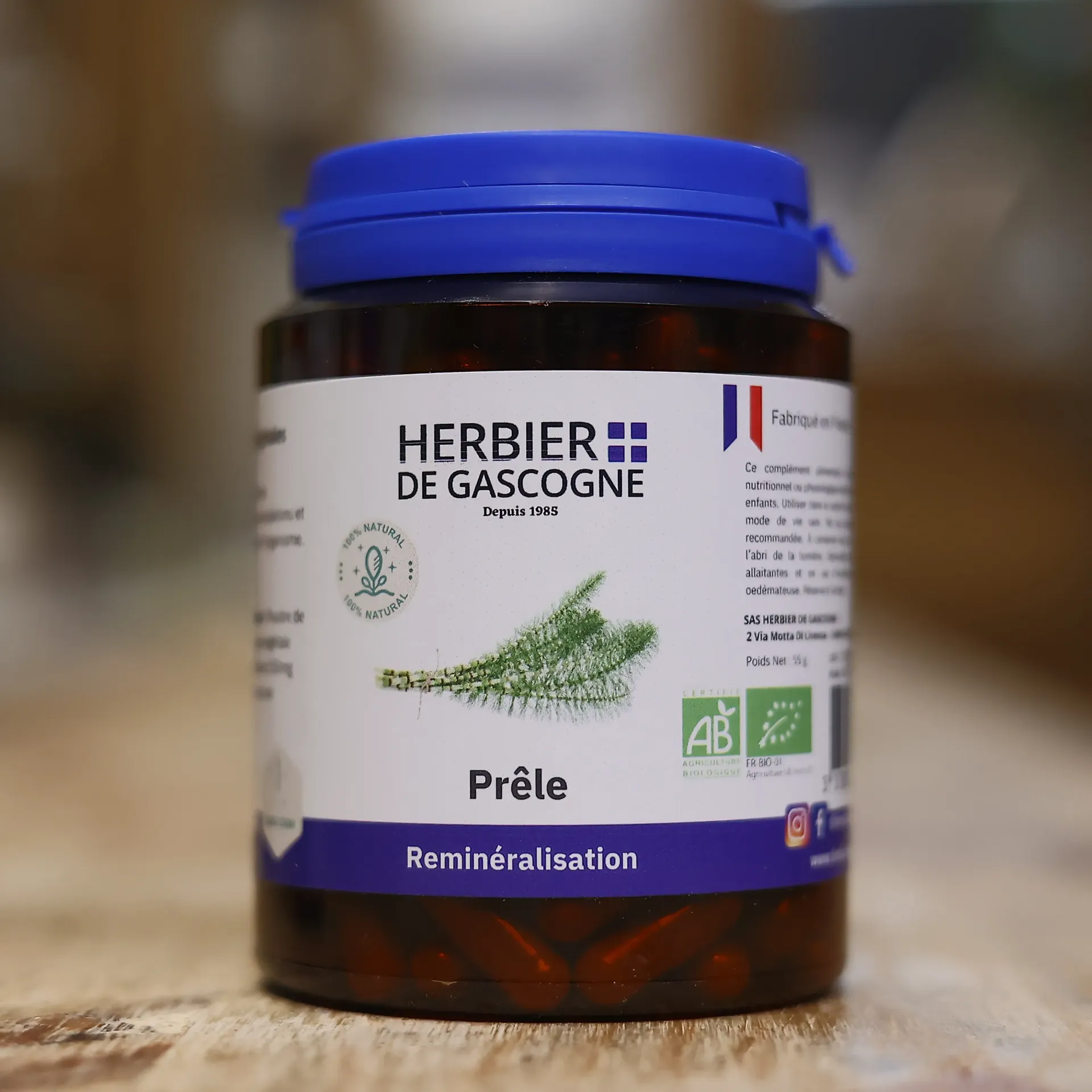 PRÊLE BIO en 200 gélules végétales en 200 mg/gél Herbier de Gascogne