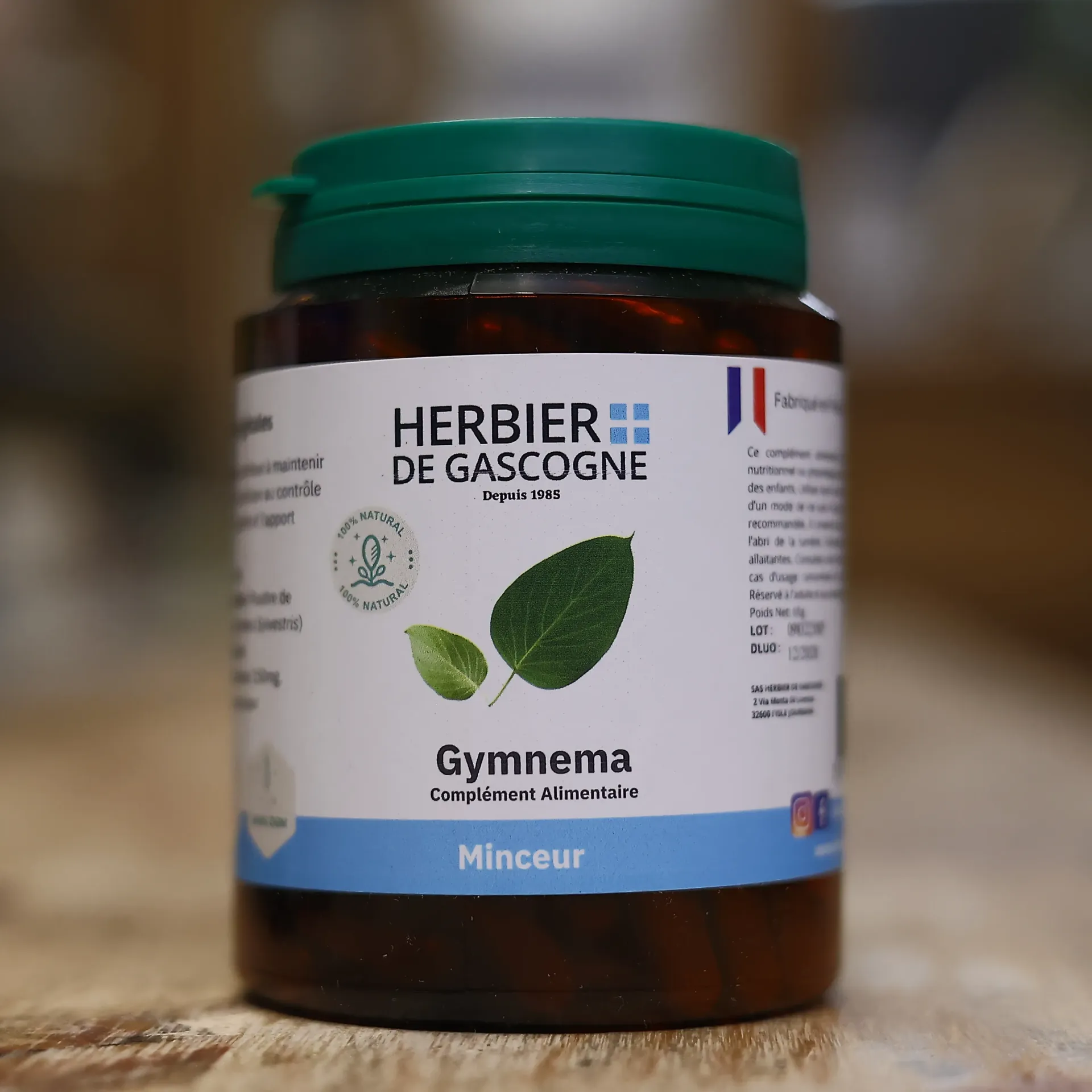 GYMNEMA SYLVESTRIS en 200 gélules végétales de 250 mg/gél Herbier de Gascogne