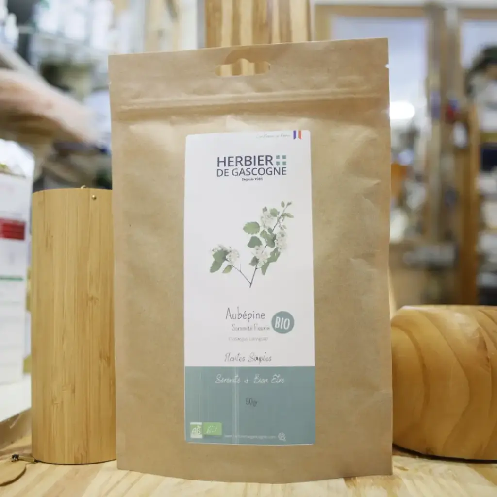 [HPBSAUB] AUBÉPINE som. FLEURE ET FEUILLE BIO en 50 gr en tisane Herbier de Gascogne