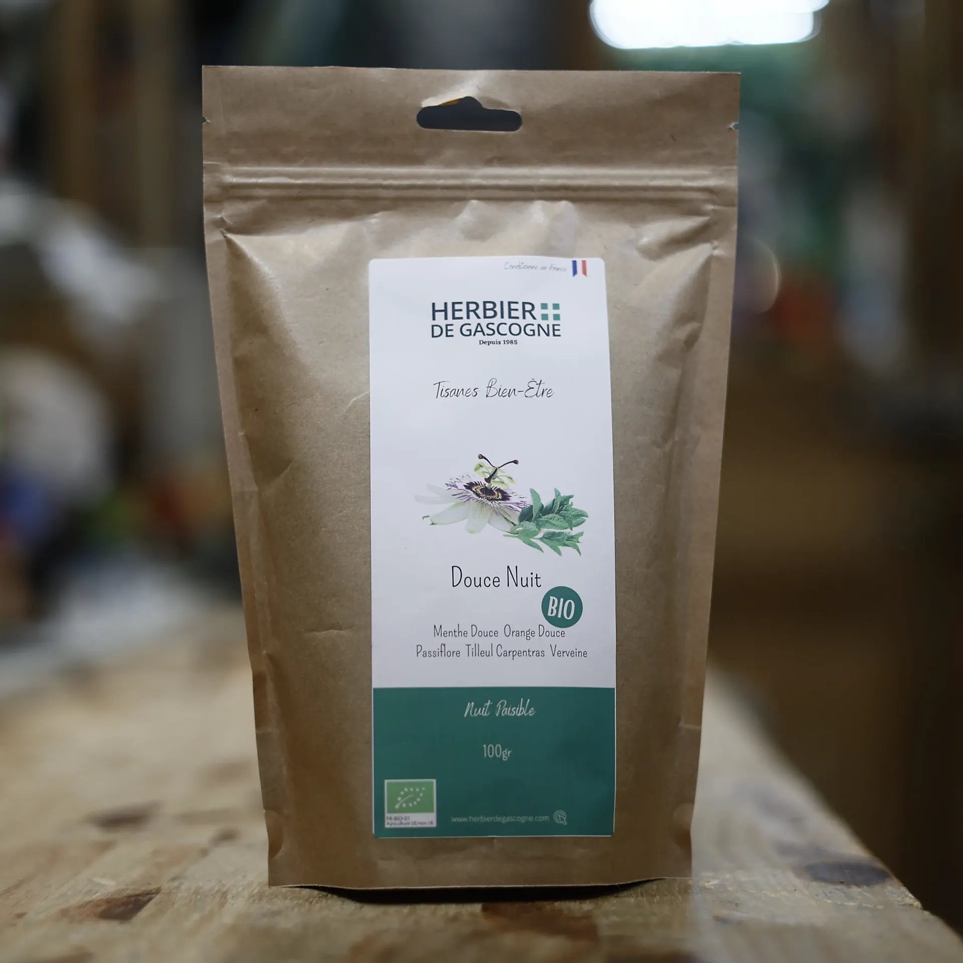 DOUCE NUIT BIO de 100 gr pour tisane Herbier de Gascogne