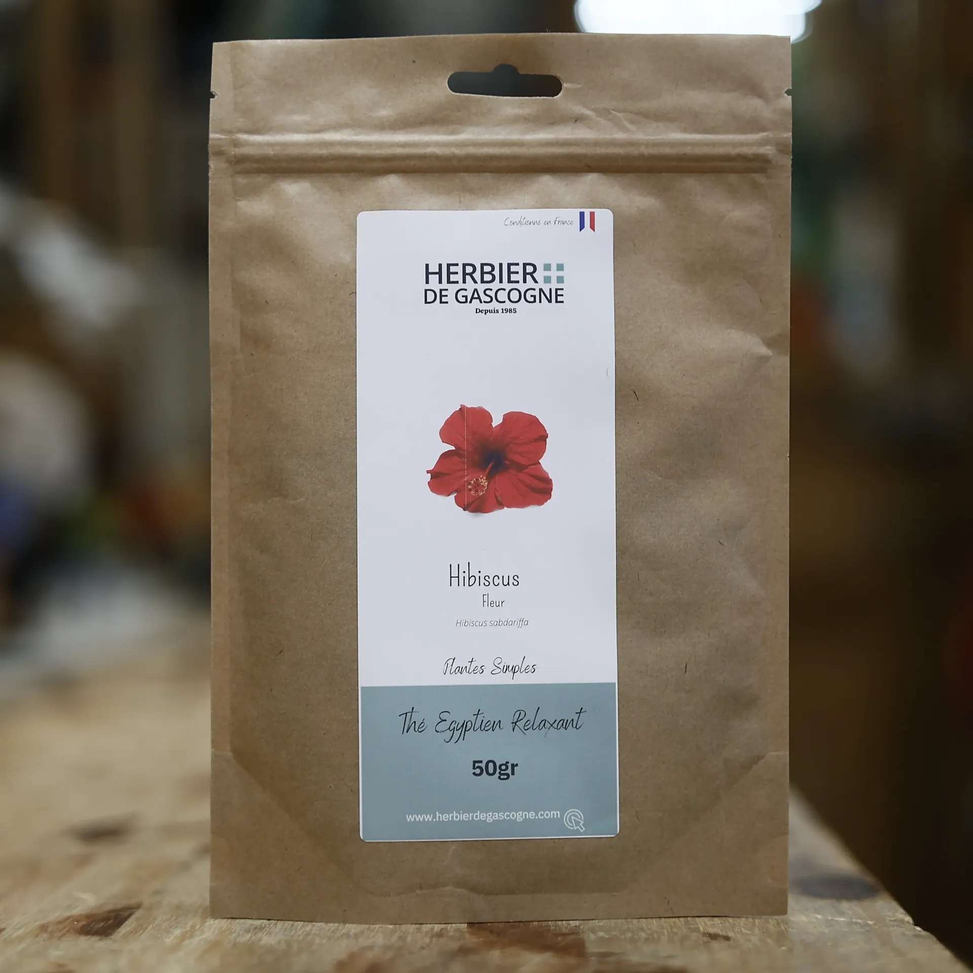 HIBISCUS FLEUR BIO en 50 gr pour tisane Herbier de Gascogne