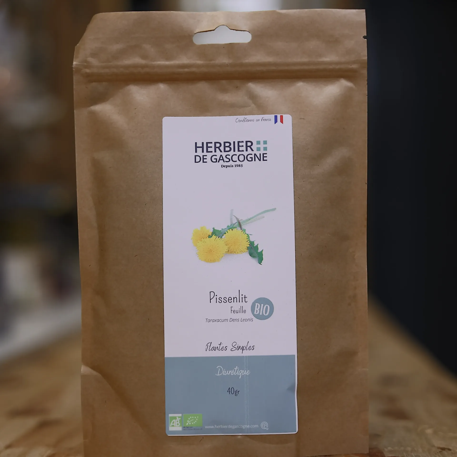 PISSENLIT FEUILLE BIO en 40 gr en tisane HERBIER DE GASCOGNE