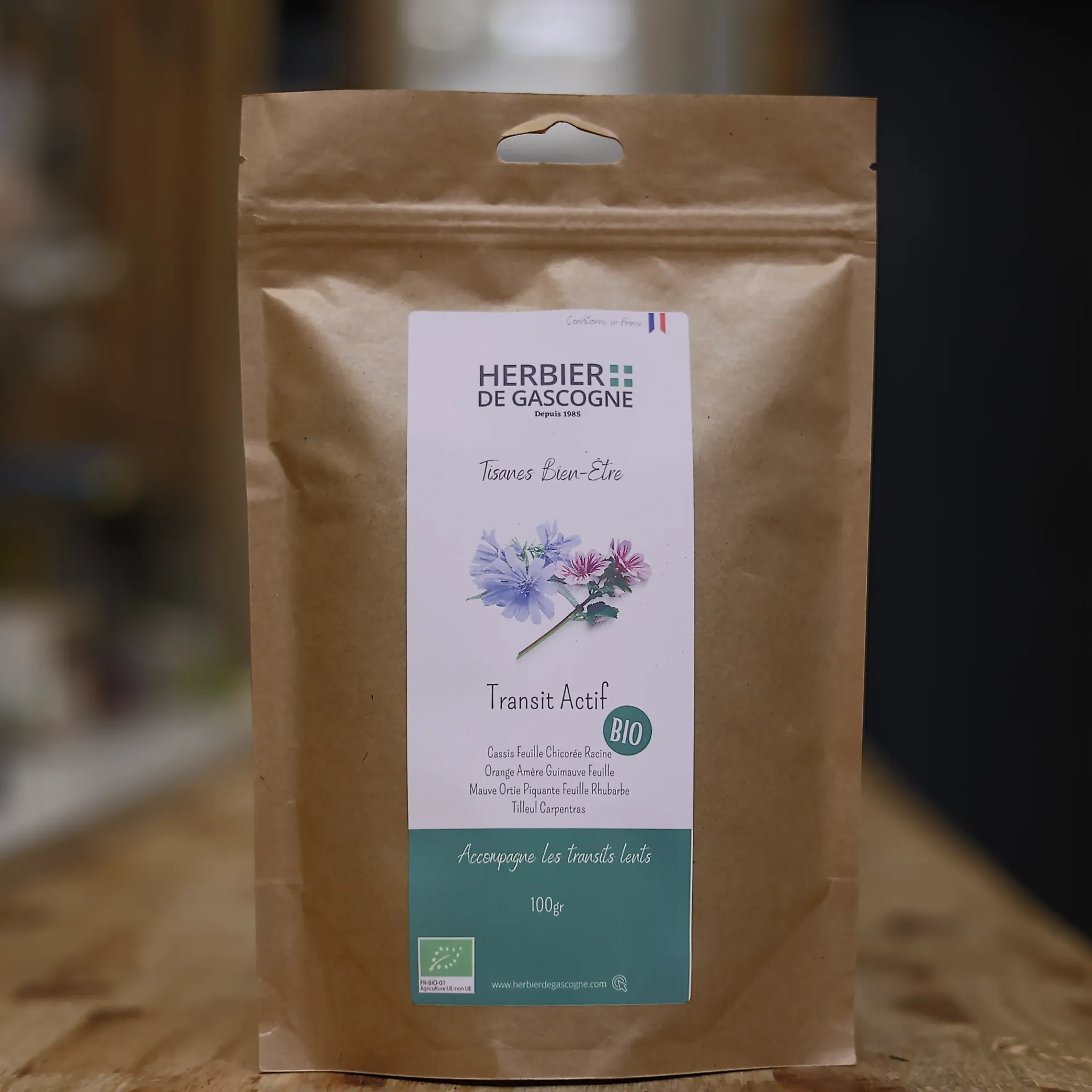 [HMBBTRA100] TRANSIT ACTIF BIO en tisane en 100 gr HERBIER DE GASCOGNE