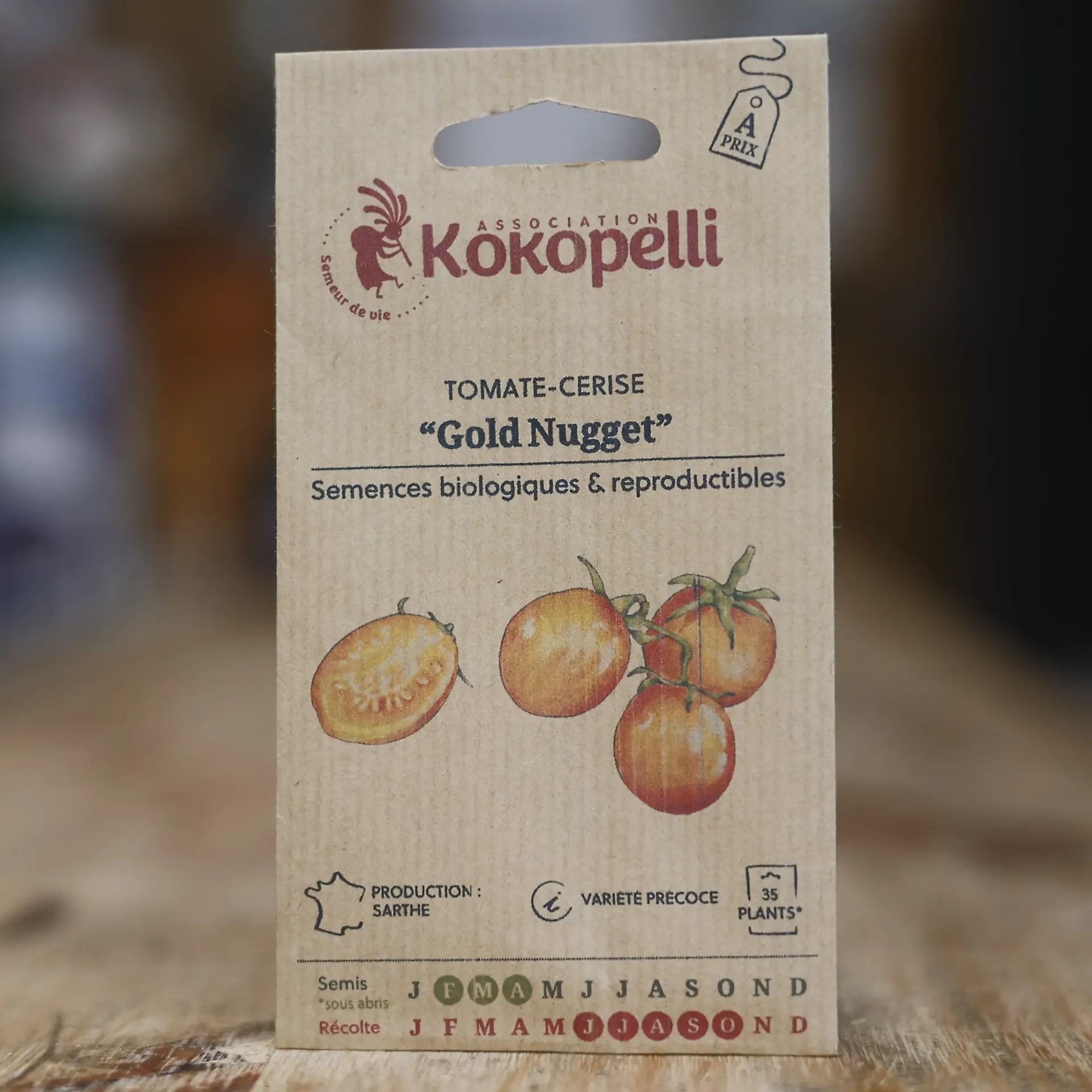Tomate-Cerise Jaune Précoce Gold Nugget graines KOKOPELLI