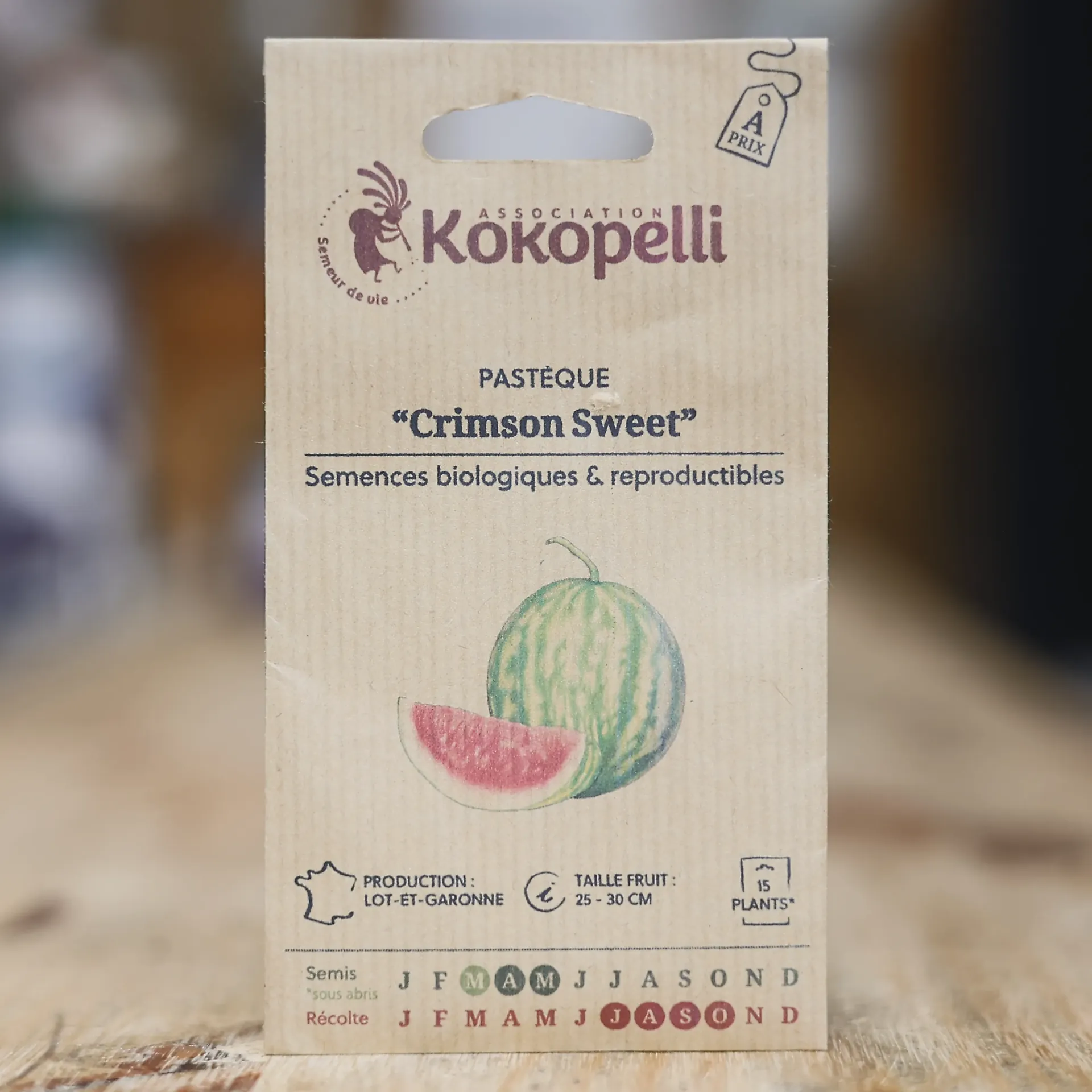 Pastèque Crimson Sweet graines KOKOPELLI