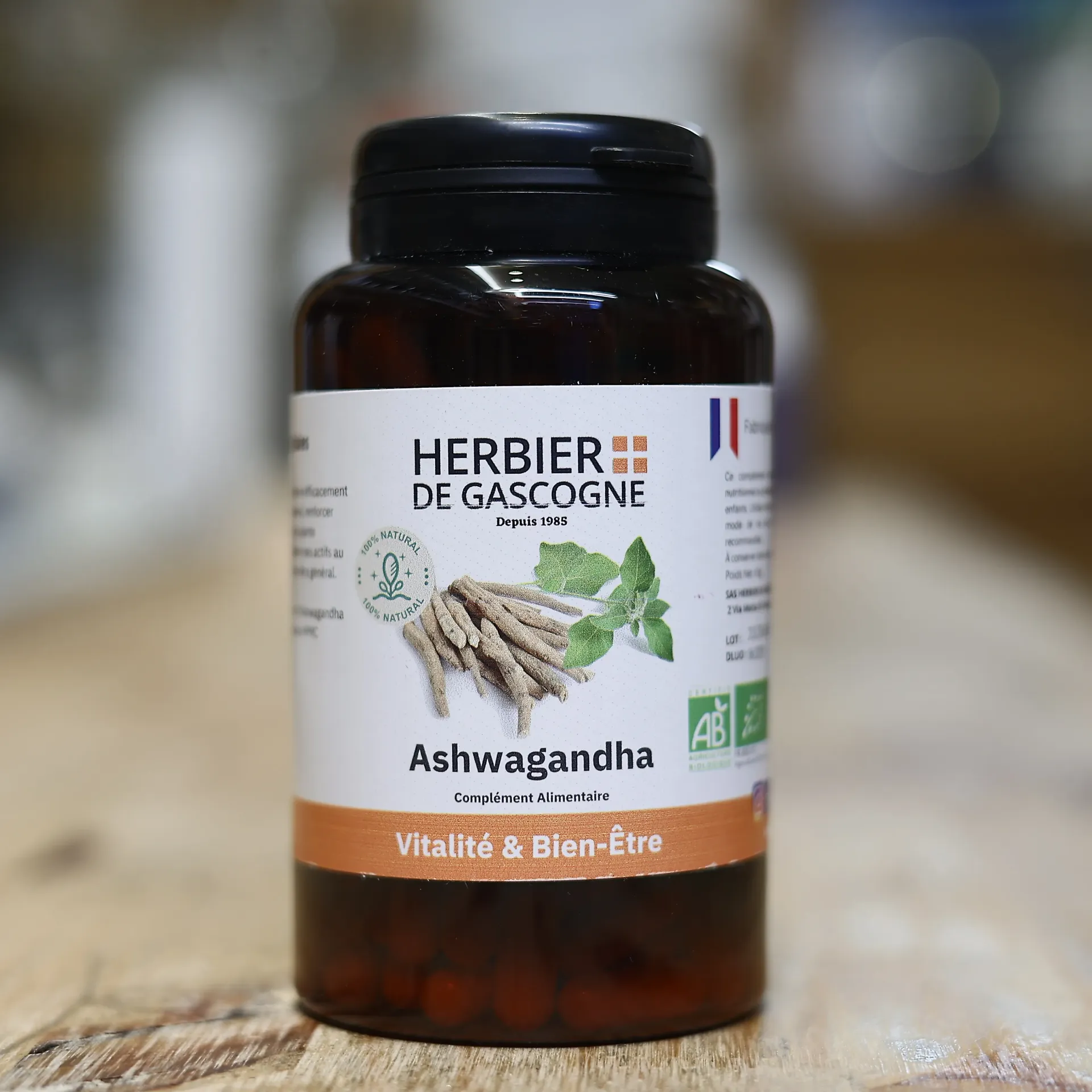ASHWAGANDA BIO en 200 gélules végétales 200 mg/gél HERBIER DE GASCOGNE